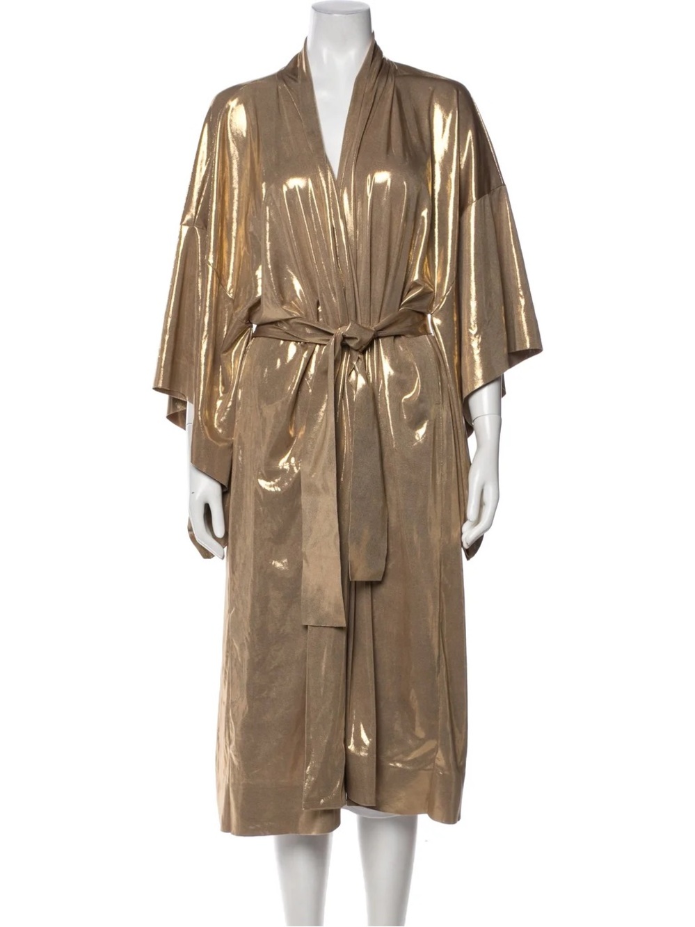 Norma Kamali gold kimono robe S